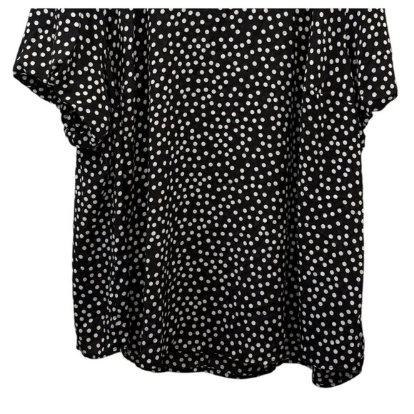 Torrid Womens Polka Dot Black White Blouse Size 3 Flowy Corpcore Plus Size - Picture 3 of 7